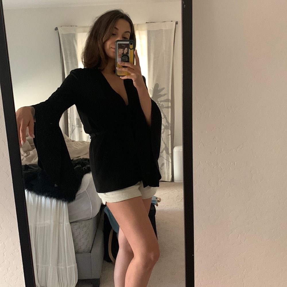 Black kimono style blouse ZARA